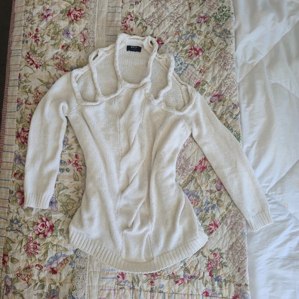 Nasty Gal Textured Relaxed Fit Cut Out Sweater, Size Small